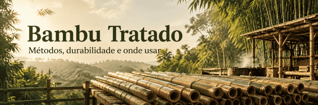 Bambu tratado preparado para construção e móveis