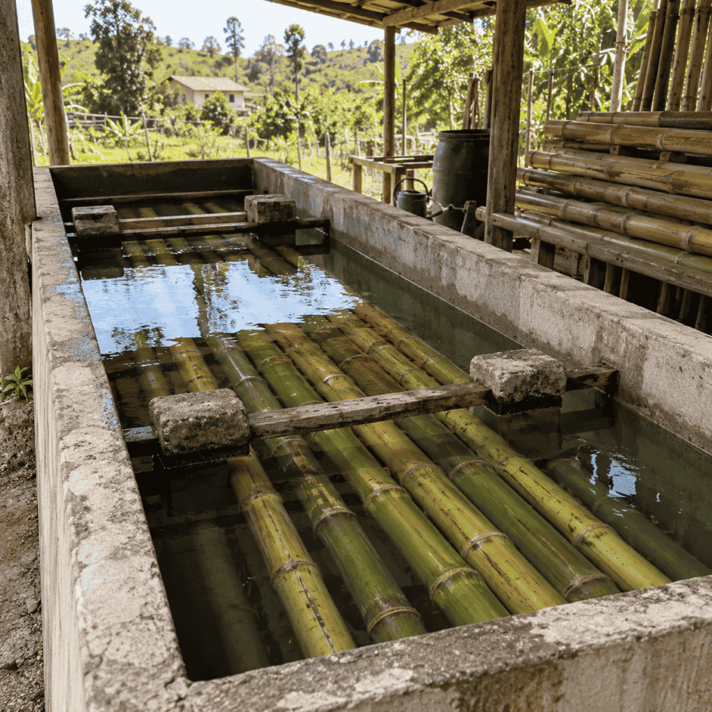 Tratamento de bambu por imersão