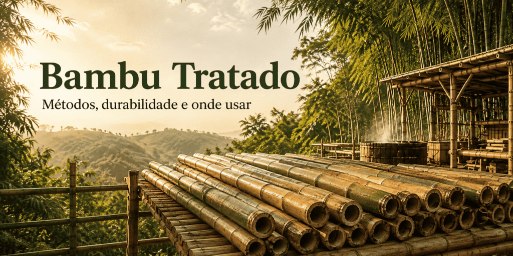 Bambu tratado preparado para construção e móveis