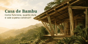 Casa de bambu com estrutura de Dendrocalamus asper